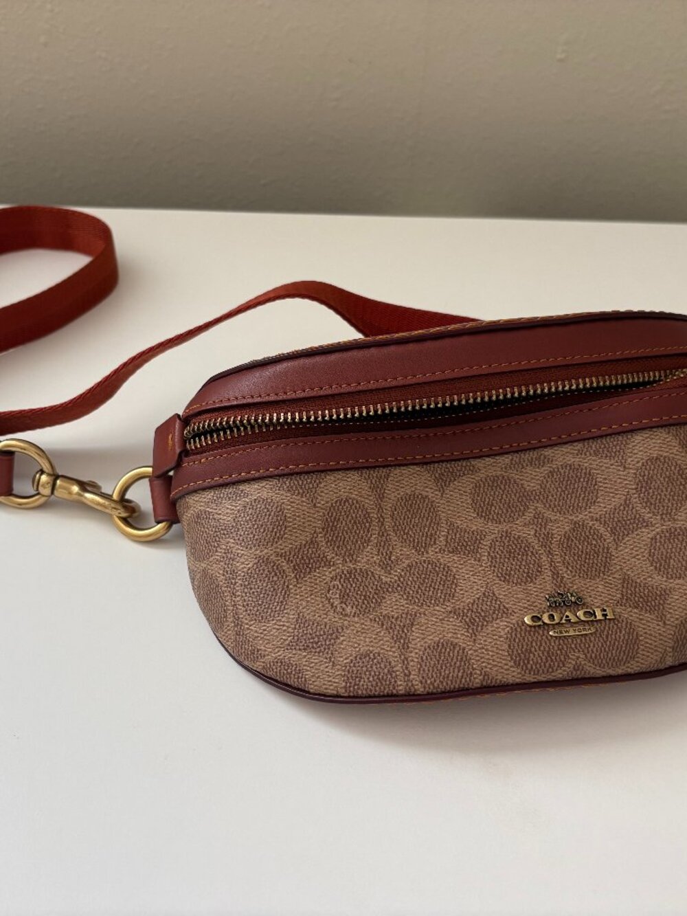 coach pebble leather bethany belt shoulder waist bag